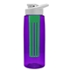 a transparent violet bottle & white lid & green infuser the flair - 26 oz transparent tritan(tm) bottle with drink thru lid and large infuser