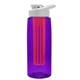 a transparent violet bottle & white lid & red infuser the flair - 26 oz transparent tritan(tm) bottle with drink thru lid and large infuser