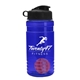 a blue bottle & black lid & red mixing ball groove 20 oz tritan(tm) shaker bottle with flip lid and mixing ball