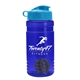 a blue bottle & cyan lid & gray mixing ball groove 20 oz tritan(tm) shaker bottle with flip lid and mixing ball