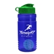 a blue bottle & green lid & cyan mixing ball groove 20 oz tritan(tm) shaker bottle with flip lid and mixing ball