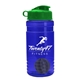 a blue bottle & green lid & gray mixing ball groove 20 oz tritan(tm) shaker bottle with flip lid and mixing ball