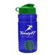 a blue bottle & green lid & green mixing ball groove 20 oz tritan(tm) shaker bottle with flip lid and mixing ball