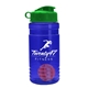 a blue bottle & green lid & red mixing ball groove 20 oz tritan(tm) shaker bottle with flip lid and mixing ball