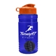 a blue bottle & orange lid & black mixing ball groove 20 oz tritan(tm) shaker bottle with flip lid and mixing ball