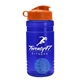 a blue bottle & orange lid & cyan mixing ball groove 20 oz tritan(tm) shaker bottle with flip lid and mixing ball