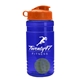 a blue bottle & orange lid & lime green mixing ball groove 20 oz tritan(tm) shaker bottle with flip lid and mixing ball