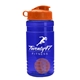a blue bottle & orange lid & orange mixing ball groove 20 oz tritan(tm) shaker bottle with flip lid and mixing ball