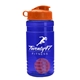 a blue bottle & orange lid & red mixing ball groove 20 oz tritan(tm) shaker bottle with flip lid and mixing ball