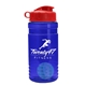 a blue bottle & red lid & cyan mixing ball groove 20 oz tritan(tm) shaker bottle with flip lid and mixing ball