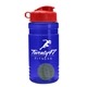 a blue bottle & red lid & lime green mixing ball groove 20 oz tritan(tm) shaker bottle with flip lid and mixing ball