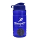 a blue bottle & reflex blue lid & gray mixing ball groove 20 oz tritan(tm) shaker bottle with flip lid and mixing ball