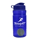 a blue bottle & reflex blue lid & lime green mixing ball groove 20 oz tritan(tm) shaker bottle with flip lid and mixing ball