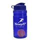 a blue bottle & reflex blue lid & orange mixing ball groove 20 oz tritan(tm) shaker bottle with flip lid and mixing ball