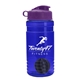 a blue bottle & violet lid & black mixing ball groove 20 oz tritan(tm) shaker bottle with flip lid and mixing ball