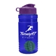 a blue bottle & violet lid & green mixing ball groove 20 oz tritan(tm) shaker bottle with flip lid and mixing ball