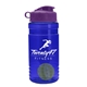a blue bottle & violet lid & lime green mixing ball groove 20 oz tritan(tm) shaker bottle with flip lid and mixing ball