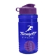 a blue bottle & violet lid & violet mixing ball groove 20 oz tritan(tm) shaker bottle with flip lid and mixing ball