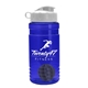 a blue bottle & white lid & gray mixing ball groove 20 oz tritan(tm) shaker bottle with flip lid and mixing ball