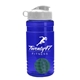 a blue bottle & white lid & green mixing ball groove 20 oz tritan(tm) shaker bottle with flip lid and mixing ball