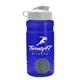 a blue bottle & white lid & lime green mixing ball groove 20 oz tritan(tm) shaker bottle with flip lid and mixing ball