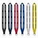 a group of 3/4 polyester lanyard with sewn silver metal split - ring