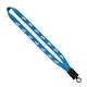 aerial view a electric blue 3/4 smooth nylon lanyard with snap - buckle release o - ring, image 1 of 2