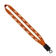 aerial view a orange 3/4 smooth nylon lanyard with snap - buckle release o - ring, image 1 of 2