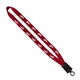 aerial view a red 3/4 smooth nylon lanyard with snap - buckle release o - ring, image 1 of 2