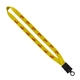 aerial view a yellow 3/4 smooth nylon lanyard with snap - buckle release o - ring, image 1 of 2