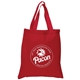 aerial view a red 5.5 oz economy cotton canvas tote, image 1 of 2