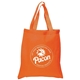 aerial view a orange 5.5 oz economy cotton canvas tote, image 1 of 2