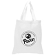 aerial view a white 5.5 oz economy cotton canvas tote, image 1 of 2