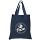 aerial view a navy 5.5 oz economy cotton canvas tote, image 1 of 2