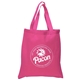 aerial view a hot pink 5.5 oz economy cotton canvas tote, image 1 of 2
