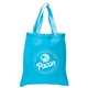 aerial view a turquoise 5.5 oz economy cotton canvas tote, image 1 of 2