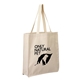 aerial view a natural 11.5 oz cotton canvas grocery tote, image 1 of 2