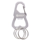 aerial view a silver 3 keyring carabiner with bottle opener, image 1 of 2
