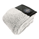 aerial view a black super - soft plush blanket, image 1 of 4