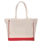 aerial view a natural/red yoga retreat cotton tote, image 1 of 2