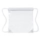aerial view a white 12 w x 12 h harris clear vinyl stadium compliant drawstring cinch bag backpack, image 1 of 6
