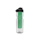 a clear bottle & black lid & translucent green infuser champion - 28 oz transparent bottle with flip lid and large infuser