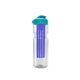 a clear bottle & cyan lid & translucent blue infuser champion - 28 oz transparent bottle with flip lid and large infuser
