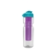 a clear bottle & cyan lid & translucent violet infuser champion - 28 oz transparent bottle with flip lid and large infuser