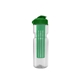 aerial view a clear bottle & green lid & translucent green infuser champion - 28 oz transparent bottle with flip lid and large infuser, image 1 of 2