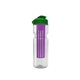 a clear bottle & green lid & translucent violet infuser champion - 28 oz transparent bottle with flip lid and large infuser
