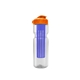 a clear bottle & orange lid & translucent blue infuser champion - 28 oz transparent bottle with flip lid and large infuser