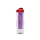 a clear bottle & red lid & translucent violet infuser champion - 28 oz transparent bottle with flip lid and large infuser