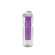 a clear bottle & white lid & translucent violet infuser champion - 28 oz transparent bottle with flip lid and large infuser