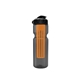 a smoke bottle & black lid & translucent orange infuser champion - 28 oz transparent bottle with flip lid and large infuser